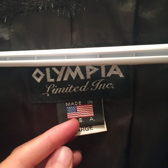 VINTAGE Dark Brown/Black Olympia Faux Fur Jacket Size Large - Picture 6 of 16